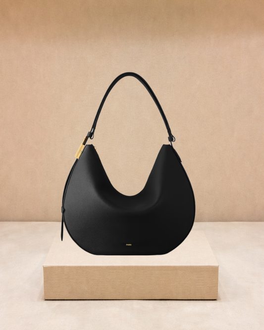 Black shoulder bag half moon